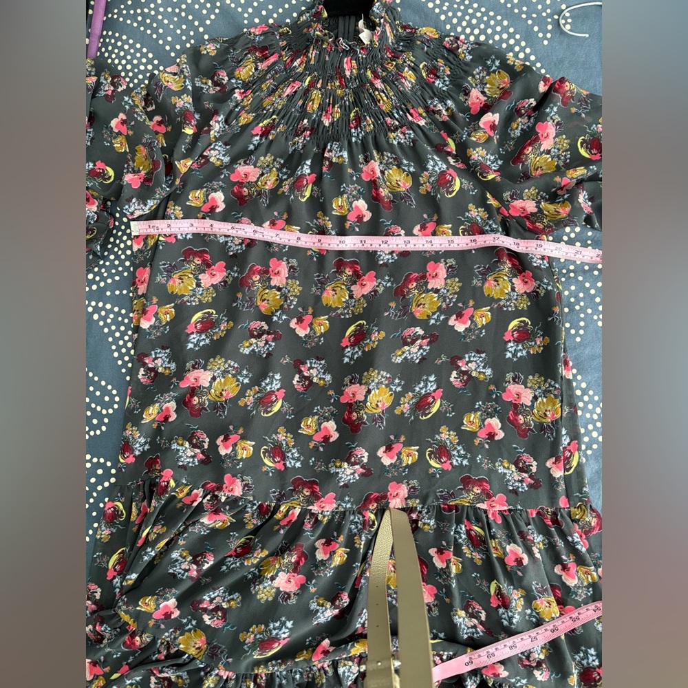 Cinq à Sept Multicolor Floral Long Sleeve Dress Size 6. Missing belt - Picture 7 of 8